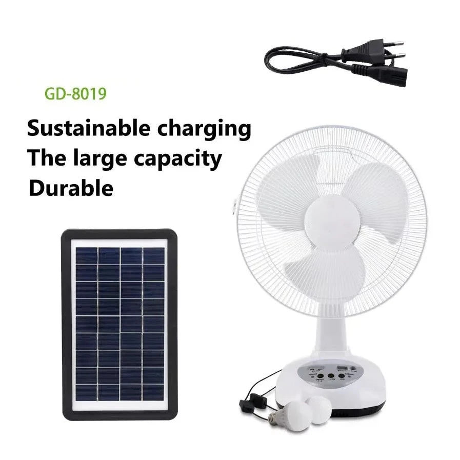 [A1-1200] GD-8019A GD Times 12 inches Solar Electric Fan