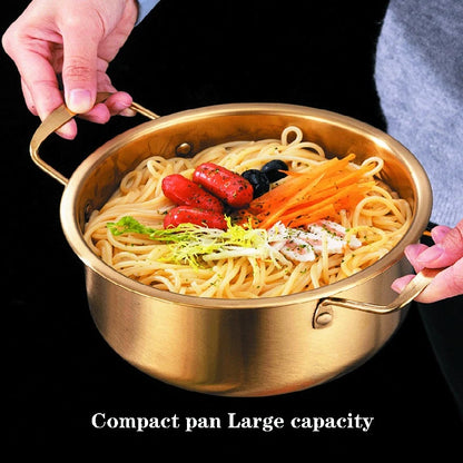 [A1-1281] 18cm Korean Instant Noodle Pot Stainless Steel Ramen Pot Gold Plated