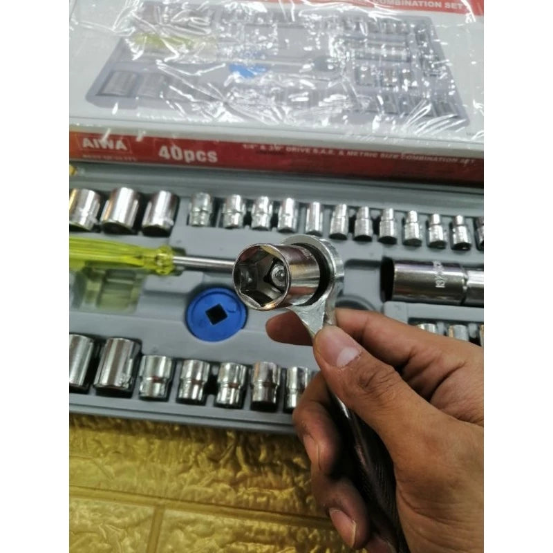[A1-952] Aiwa 40pcs Combination Socket Wrench Set