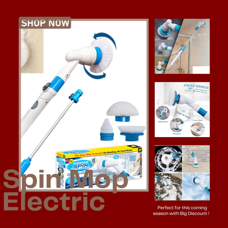 Hurricane Spin Scrubber Automatic Rechargeable Spinning Mop Cleaning Spin Brush