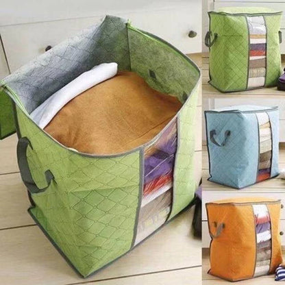 Foldable Clothes Pillow Blanket Storage Bag Organizer