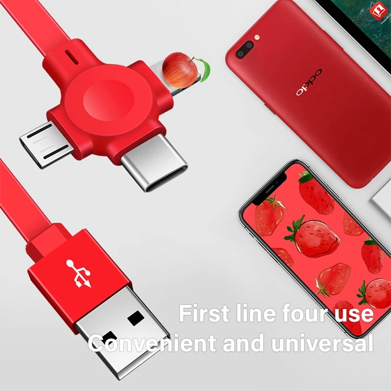 3 in 1 Charging Cable Retractable for (Micro USB / Type C / IOS )