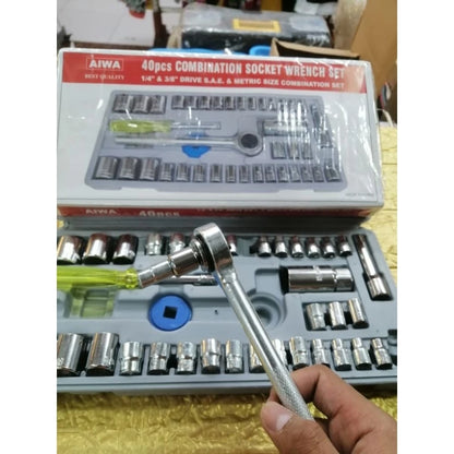 [A1-952] Aiwa 40pcs Combination Socket Wrench Set