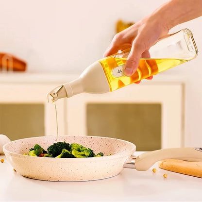 [A1-393] Glass Oil Control Kettle Condiments Seasoning Leak Proof Glass Bottle - 500ml