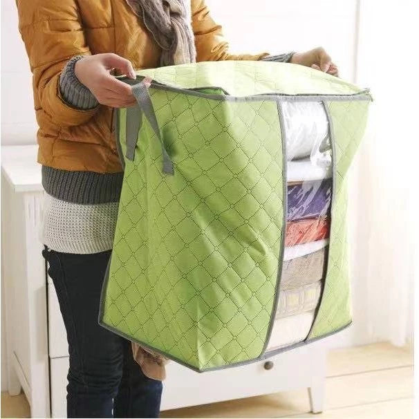 Foldable Clothes Pillow Blanket Storage Bag Organizer