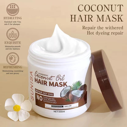 Sunisa Nourishing Coconut Oil Hair Mask Repair Hot Dye 500ml