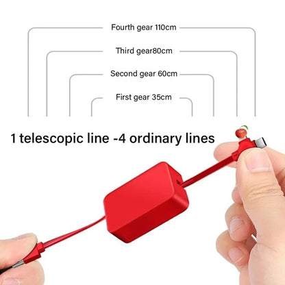 3 in 1 Charging Cable Retractable for (Micro USB / Type C / IOS )
