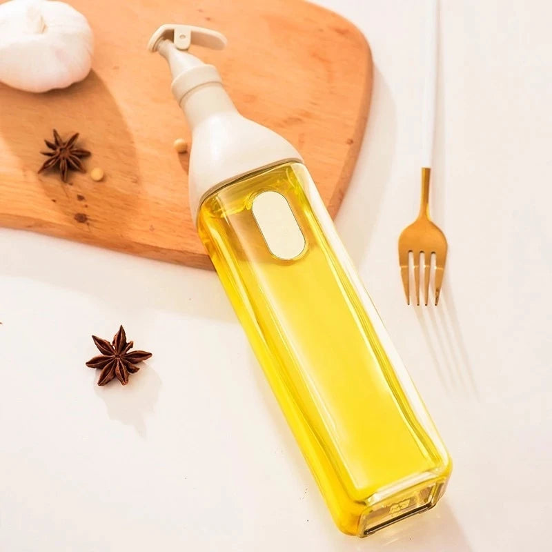 [A1-393] Glass Oil Control Kettle Condiments Seasoning Leak Proof Glass Bottle - 500ml