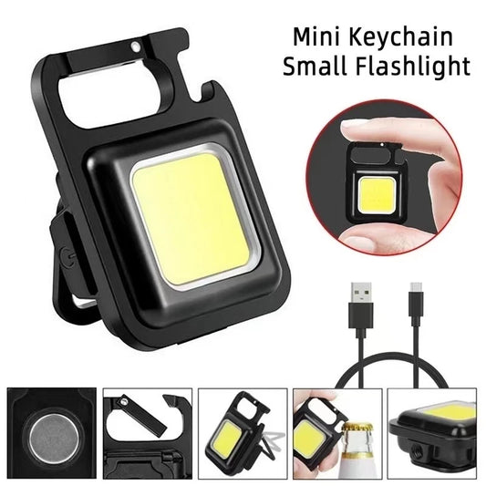 COB Rechargeable Keychain Light Mini Size with Bottle Opener