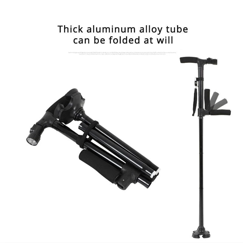 [A1-879] Trusty Cane Sturdy Folding Cane with Built-in Lights