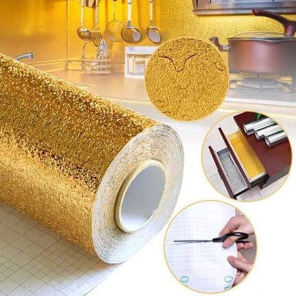 Kitchen Aluminum Foil Stickers Waterproof PVC Self-adhesive Wall Stickers 30cm (Assorted)