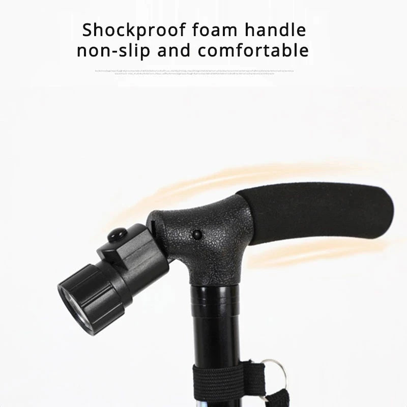 [A1-879] Trusty Cane Sturdy Folding Cane with Built-in Lights