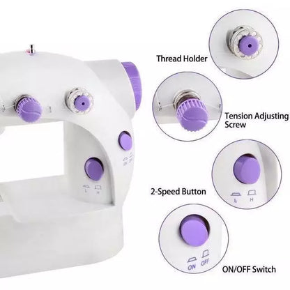 [A1-951] Mini Sewing Machine with Double Threads & 2-speed Control SM-202A