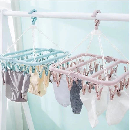 [A1-381] 32-clip Clothes Rack Hanger Foldable