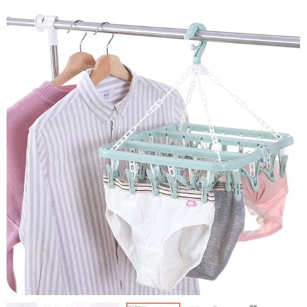[A1-381] 32-clip Clothes Rack Hanger Foldable