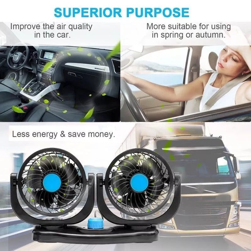[A1-025] Dual Head Car Fan 24V