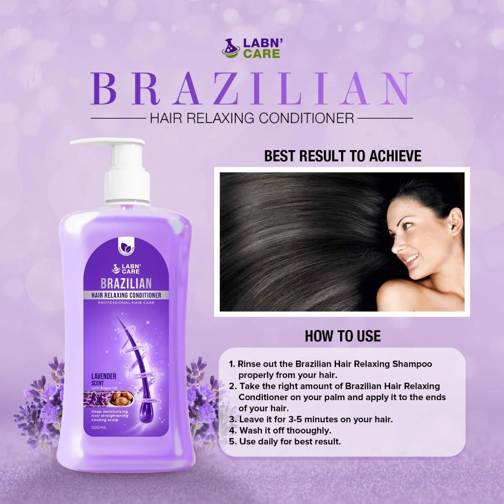 Labn'Care Brazilian Hair Relaxing Conditioner with Argan Oil (Lavender Scent) 500mL