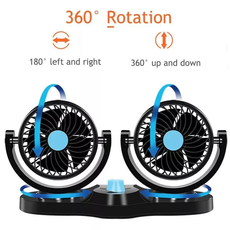 [A1-025] Dual Head Car Fan 24V