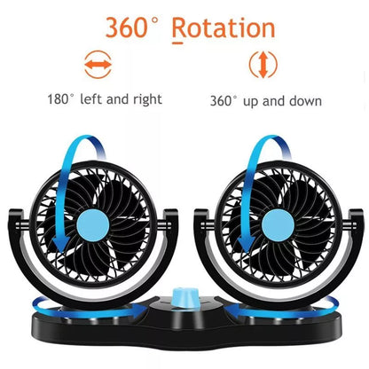 [A1-025] Dual Head Car Fan 24V