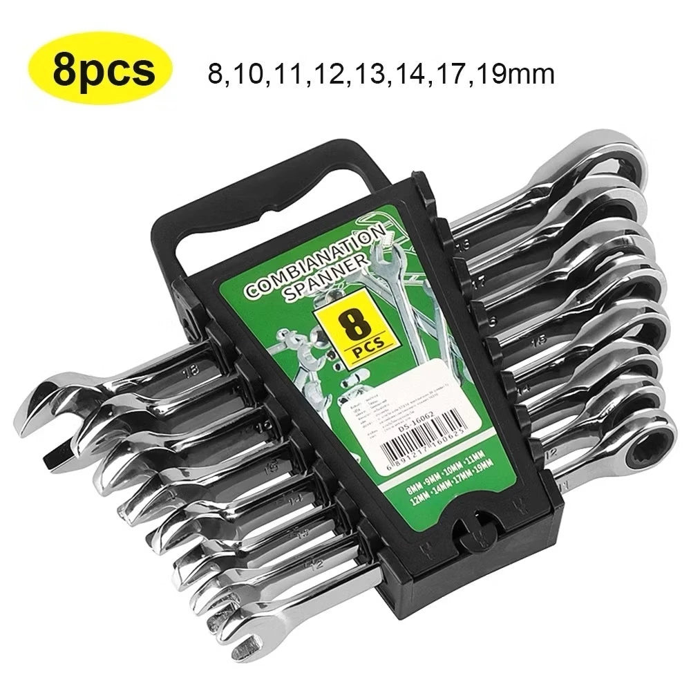 [ZH1836] 8pcs Staineless Steel Combination Wrench Set