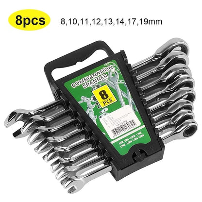 [ZH1836] 8pcs Staineless Steel Combination Wrench Set