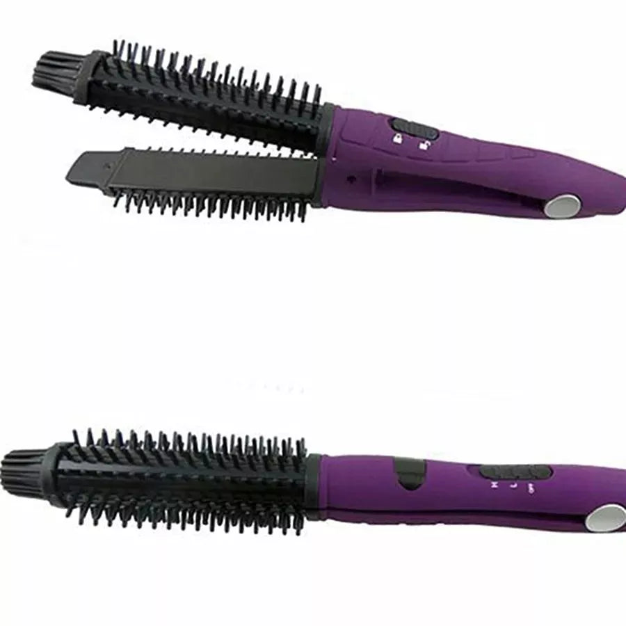 2in1 In Styler Ionic Styler Pro Ceramic Hot Brush & Flat Iron with Cool Touch Ionic Bristles