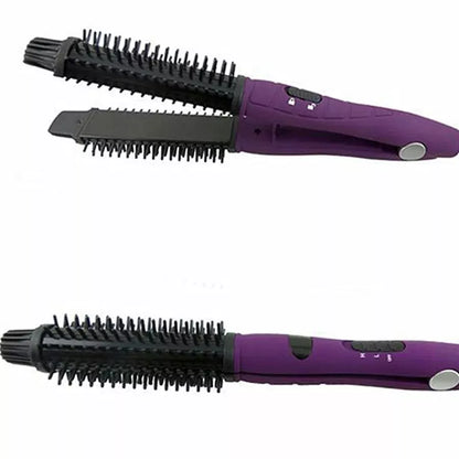 2in1 In Styler Ionic Styler Pro Ceramic Hot Brush & Flat Iron with Cool Touch Ionic Bristles