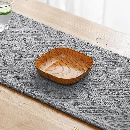[A1-420] Wooden Design Plastic Square Plate 15cm