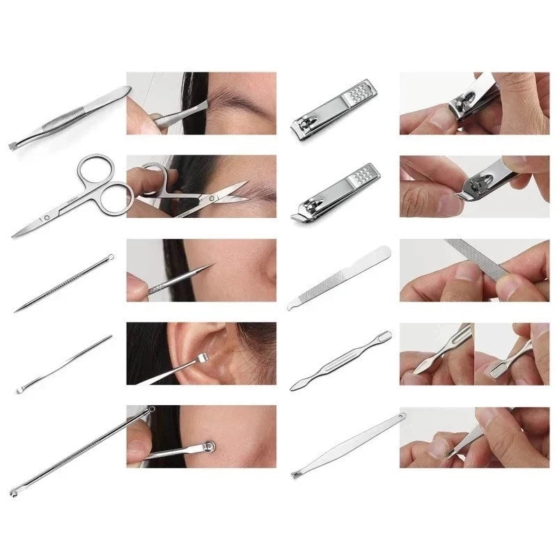 [A1-209] 12 Pcs Personal Manicure Set with Case