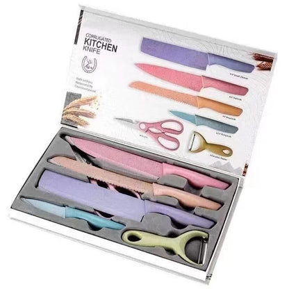 [A1-066] Bali Corrugated Kitchen Knife Set (6pcs Set) ER-0278