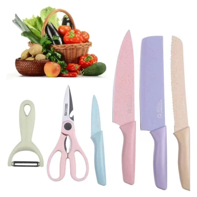 [A1-066] Bali Corrugated Kitchen Knife Set (6pcs Set) ER-0278
