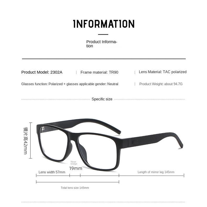 6in1 Magnetic Clip Polarized Sunglasses with Bag 2249A