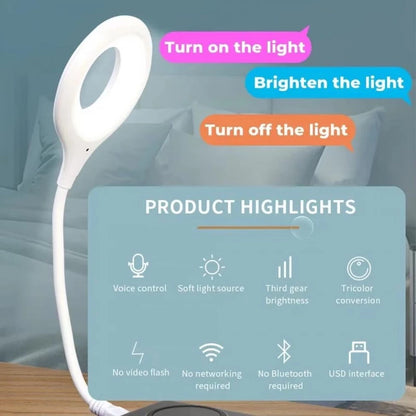 USB Intelligent Voice Control Night Lights LED Small Sleep Foldable Lamp