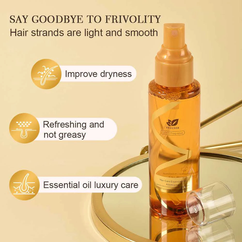 Vellsar Coco Fragrance Perfume Softening Hair Care Essential Oil Spray 100mL