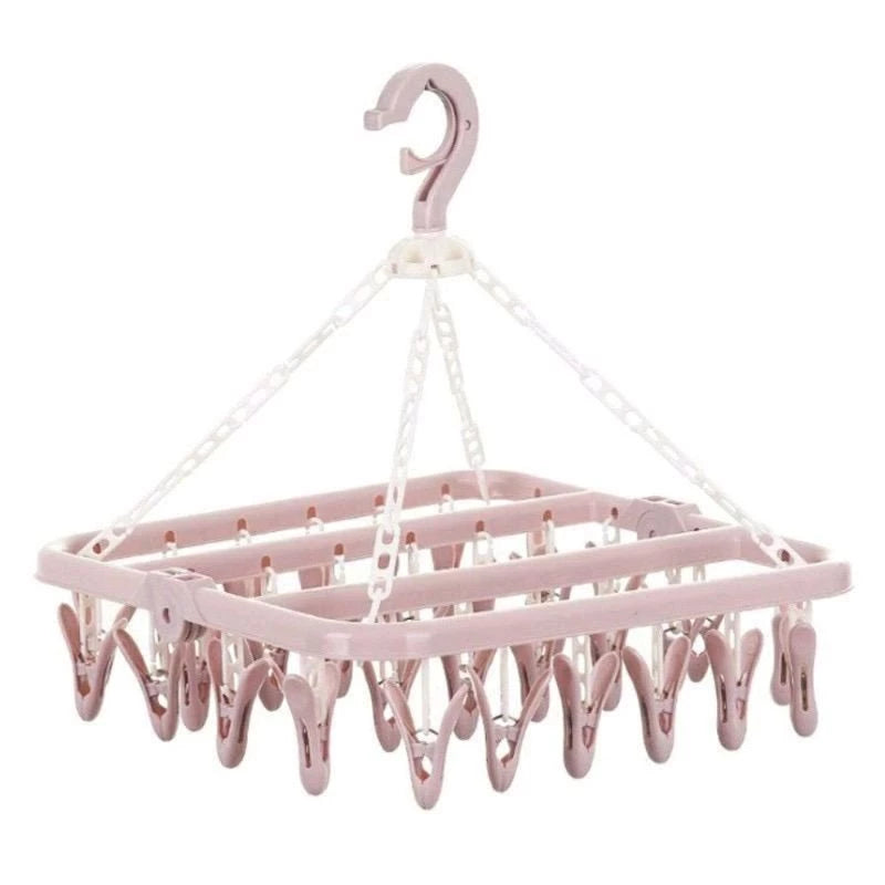 [A1-381] 32-clip Clothes Rack Hanger Foldable