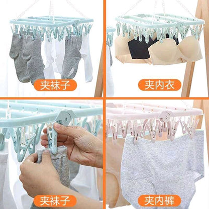 [A1-381] 32-clip Clothes Rack Hanger Foldable