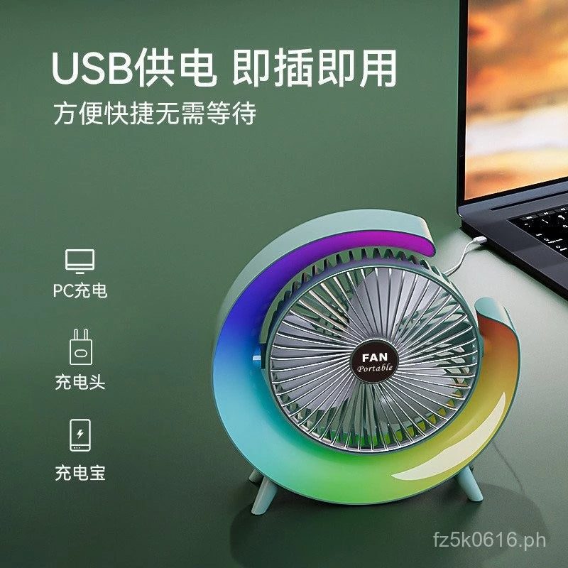 [A1-1201] Fan Dazzle Colorful Desktop Fan Cool Wind