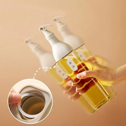 [A1-393] Glass Oil Control Kettle Condiments Seasoning Leak Proof Glass Bottle - 500ml