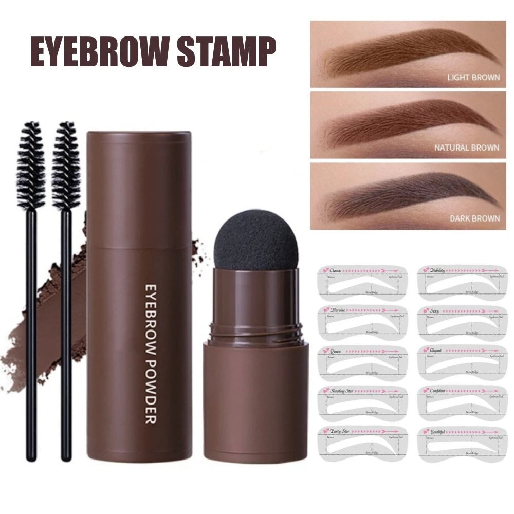 Eyebrow Stamp Stencil Kit One Step Brow Stamp Shaping Kit (Black)