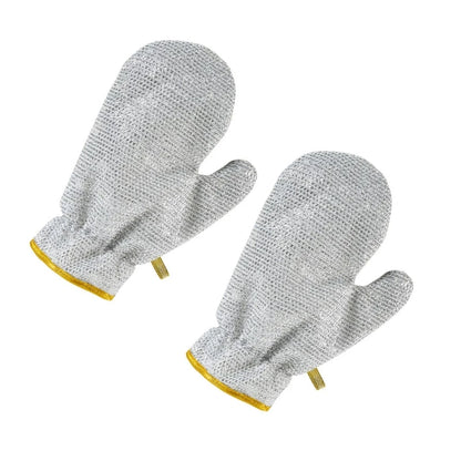 Kitchen Silver Wired Dishwashing Thicken Gloves (1 Pair)
