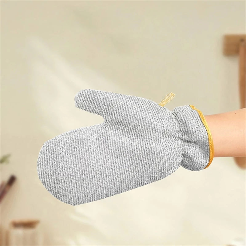 Kitchen Silver Wired Dishwashing Thicken Gloves (1 Pair)