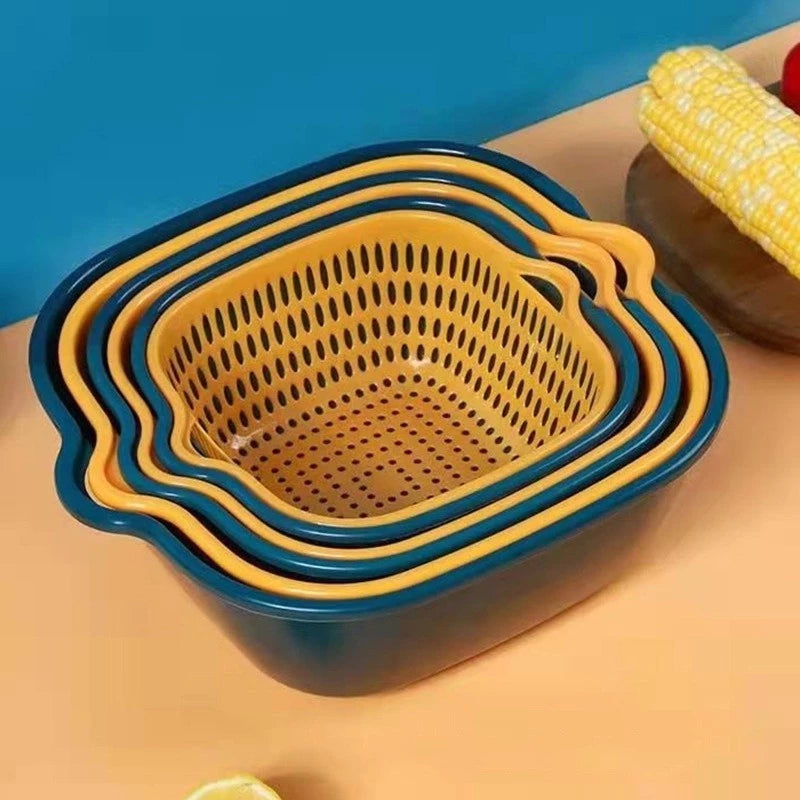 Plastic Vegetable Washing Drain(Set of 6pcs)