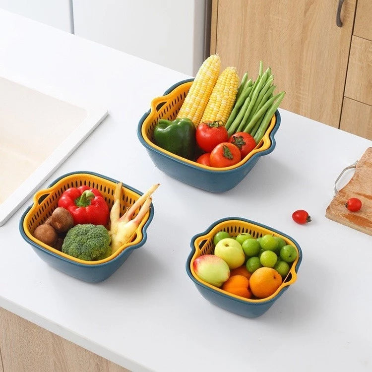Plastic Vegetable Washing Drain(Set of 6pcs)