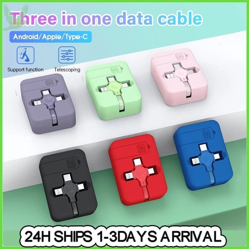3 in 1 Charging Cable Retractable for (Micro USB / Type C / IOS )