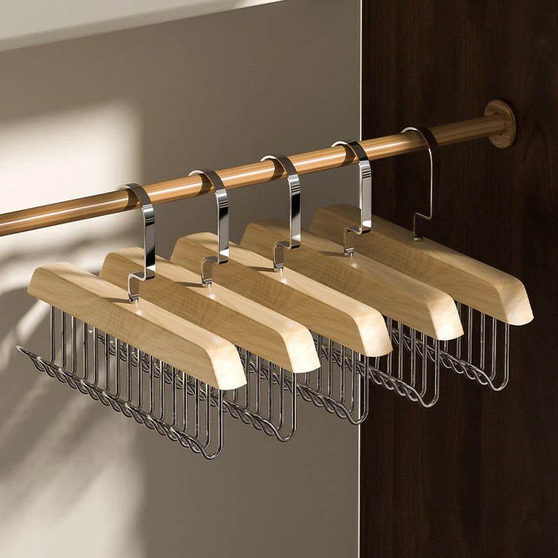 [A1-851] Multifunctional 8-hook Wooden Hanger