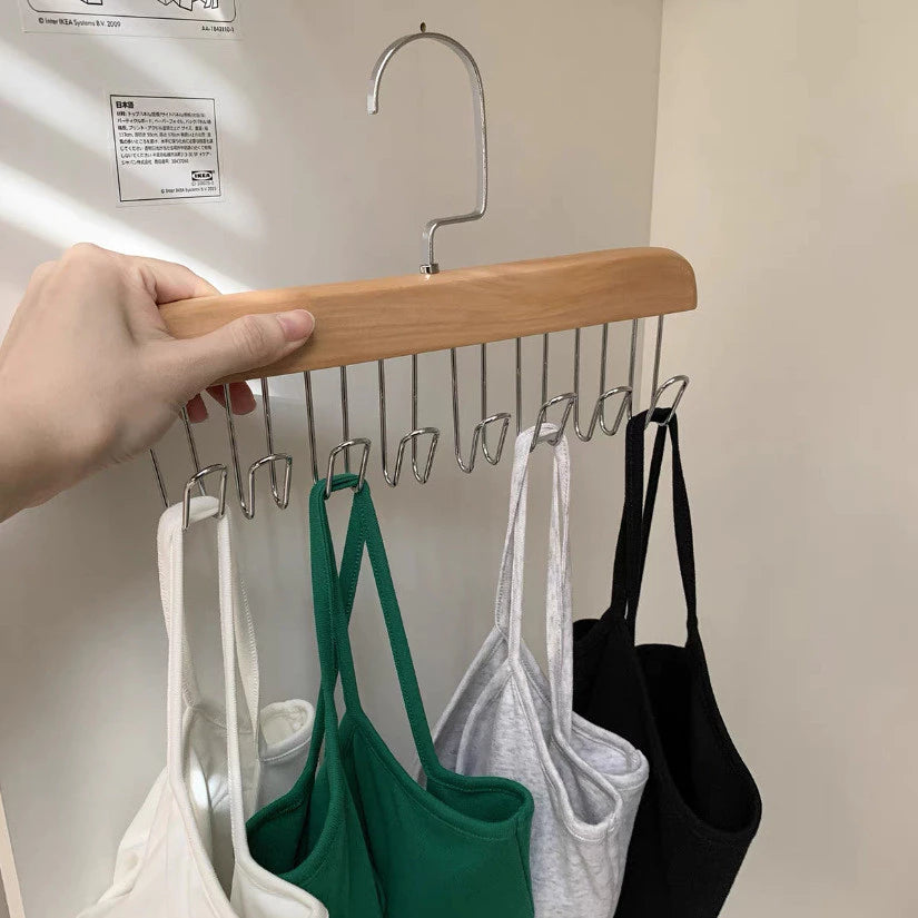 [A1-851] Multifunctional 8-hook Wooden Hanger