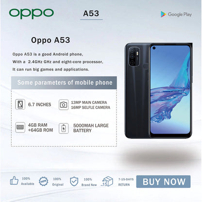 Oppo A53 8gb/256gb Mobile Phone Qualcomm SM4250 Snapdragon 460 5000mAh