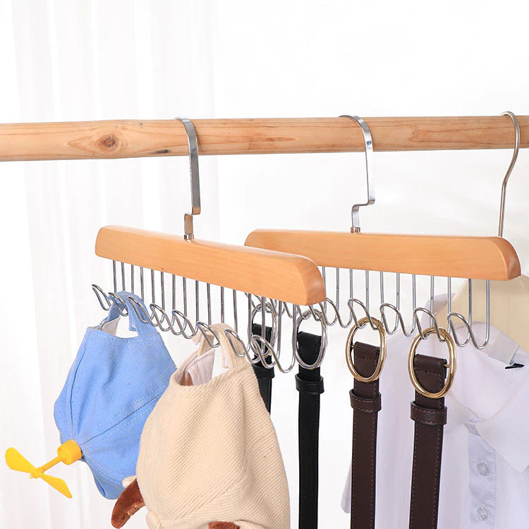 [A1-851] Multifunctional 8-hook Wooden Hanger