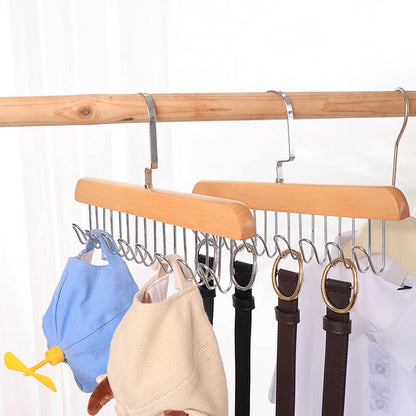 [A1-851] Multifunctional 8-hook Wooden Hanger