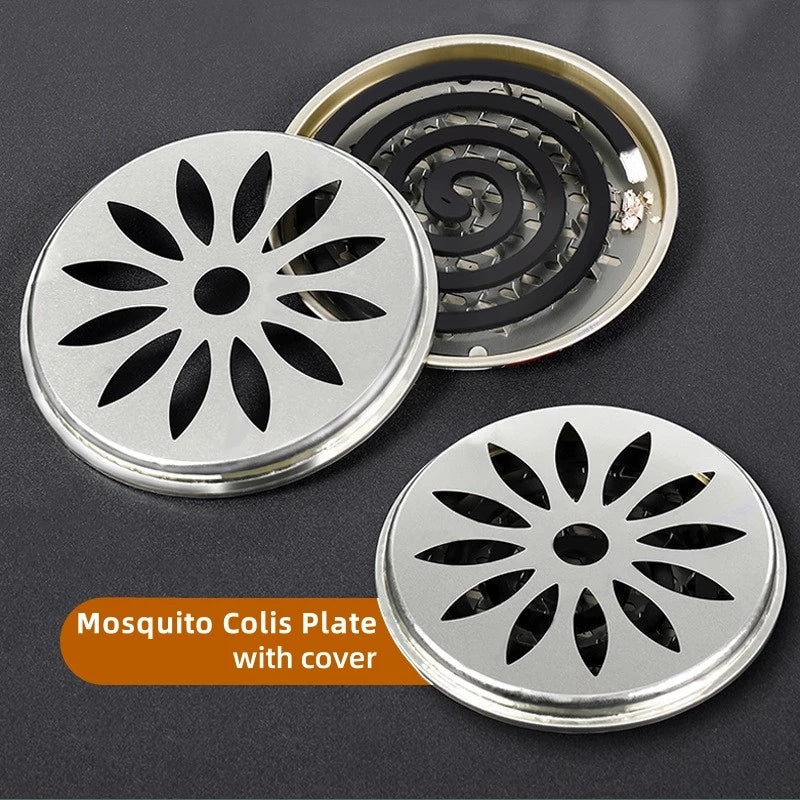 Mosquito Coils Holder with Cover Incense Holder Metal Katol Plate